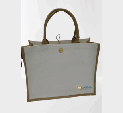 White sided jute Bag
